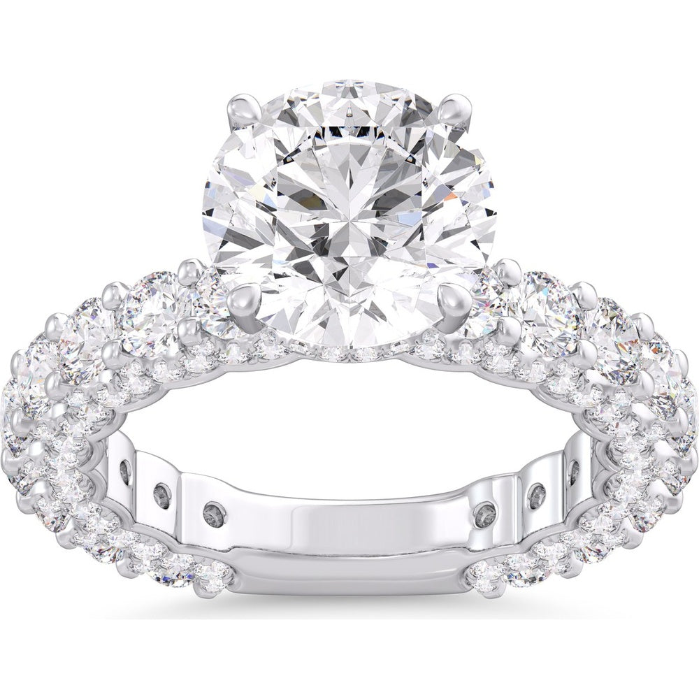 14K White Gold Semi-Mount Ring with Pavé-Set Round Diamonds - 2.60 Carat Total Diamond Weight by Auriventus