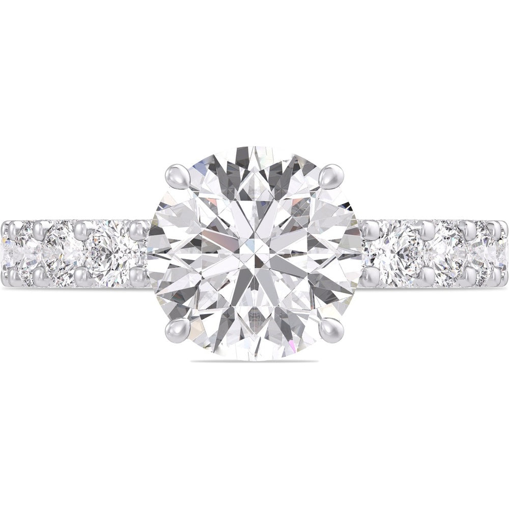 14K White Gold Semi-Mount Ring with Pavé-Set Round Diamonds - 2.60 Carat Total Diamond Weight by Auriventus