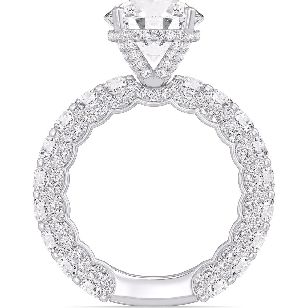 14K White Gold Semi-Mount Ring with Pavé-Set Round Diamonds - 2.60 Carat Total Diamond Weight by Auriventus