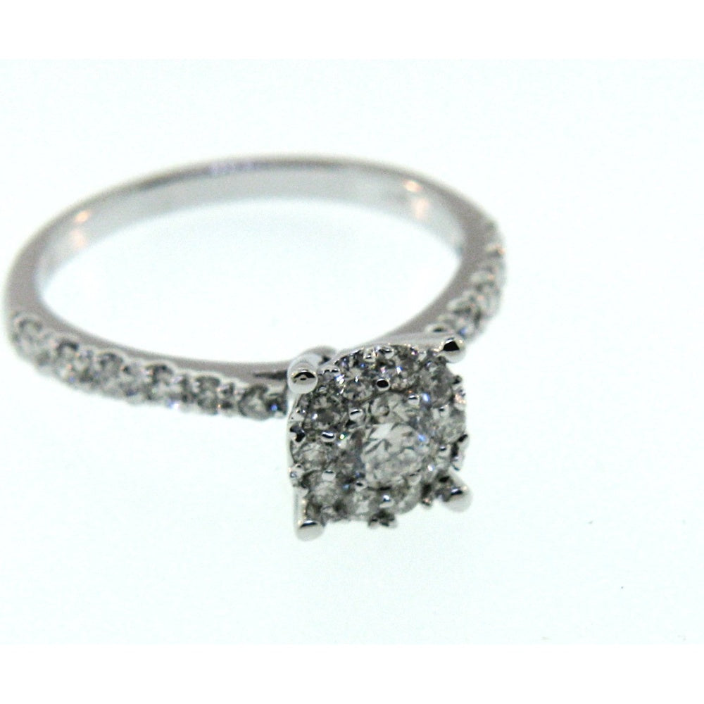 14K White Gold Semi-Mount Ring with Round Brilliant Cut Diamonds - 0.30 Carat Total Diamond Weight by Auriventus