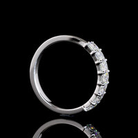14K White Gold Seven-Stone Eternity Band with 1.10 Carat Total Weight Radiant Cut Lab Diamonds (E-F Color, VS1 Clarity) - Covaloro Fine Jewelry