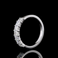 14K White Gold Seven-Stone Eternity Band with 1.10 Carat Total Weight Radiant Cut Lab Diamonds (E-F Color, VS1 Clarity) - Covaloro Fine Jewelry