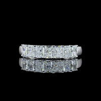 14K White Gold Seven-Stone Eternity Band with 1.10 Carat Total Weight Radiant Cut Lab Diamonds (E-F Color, VS1 Clarity) - Covaloro Fine Jewelry
