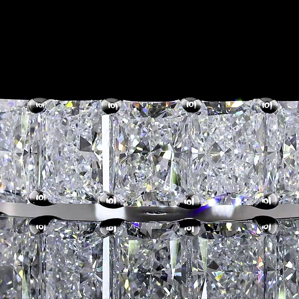 14K White Gold Seven-Stone Eternity Band with 1.10 Carat Total Weight Radiant Cut Lab Diamonds (E-F Color, VS1 Clarity) - Covaloro Fine Jewelry