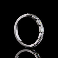 14K White Gold Seven Stone Eternity Band with East-West Bezel Set Emerald Cut Lab Diamonds - 1.06 Carat Total Diamond Weight - Covaloro Fine Jewelry
