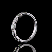 14K White Gold Seven Stone Eternity Band with East-West Bezel Set Emerald Cut Lab Diamonds - 1.06 Carat Total Diamond Weight - Covaloro Fine Jewelry