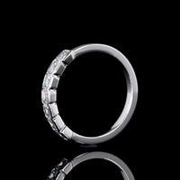 14K White Gold Seven-Stone Eternity Band with Half-Bezel Set Asscher Cut Lab Diamonds - 0.97 Carat Total Weight - Covaloro Fine Jewelry