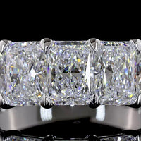 14K White Gold Seven Stone Eternity Band with North-South Radiant Cut Lab Diamonds - 5.02 Carats Total Diamond Weight - Covaloro Fine Jewelry