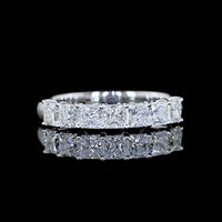 14K White Gold Seven-Stone Eternity Band with Princess Cut Lab Diamonds - 1.14 Carat Total Weight (E-F Color, VS Clarity) - Covaloro Fine Jewelry