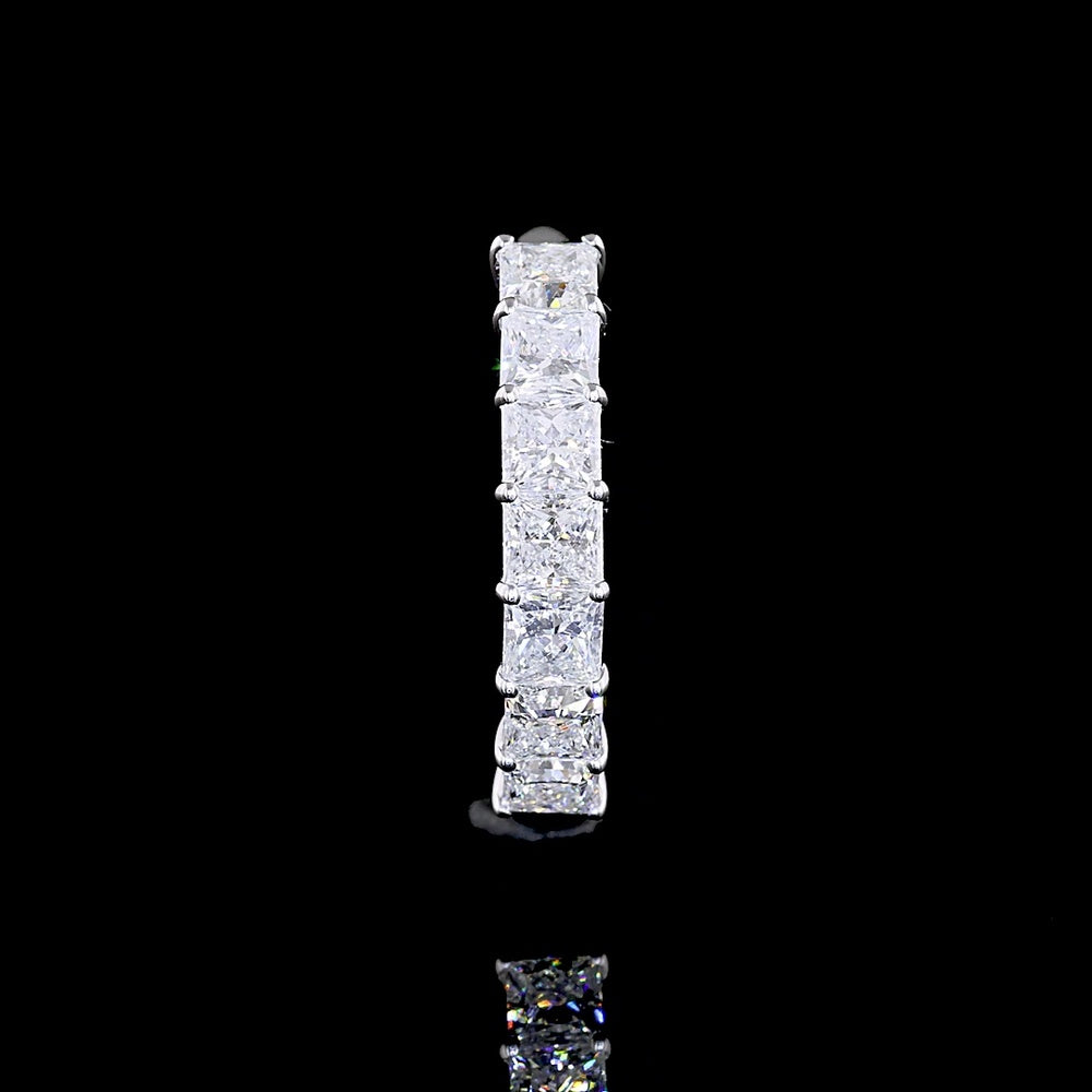 14K White Gold Seven-Stone Eternity Band with Princess Cut Lab Diamonds - 1.14 Carat Total Weight (E-F Color, VS Clarity) - Covaloro Fine Jewelry