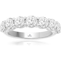 14K White Gold Shared-Prong Band with Round Lab Grown Diamonds - 2.30 Carat Total Diamond Weight - Royal Jewelry