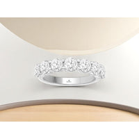 14K White Gold Shared-Prong Set Round Lab Grown Diamond Band - 2.3 Carat Total Diamond Weight - Royal Jewelry