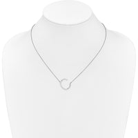 14K White Gold Sideways Diamond Initial "C" Necklace with Polished Finish - 0.18 Carat Total Diamond Weight by Oro Pregiato