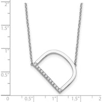 14K White Gold Sideways Diamond Initial D Necklace - Personalized Luxury Jewelry by Oro Pregiato