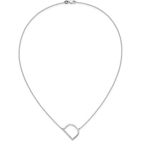14K White Gold Sideways Diamond Initial D Necklace - Personalized Luxury Jewelry by Oro Pregiato