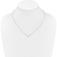 14K White Gold Sideways "L" Diamond Pendant Necklace - 0.20 Carat Total Diamond Weight by Oro Pregiato