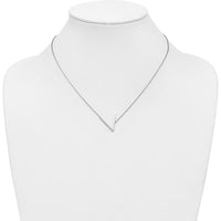 14K White Gold Sideways V Pendant Necklace with Diamonds - Personalized Initial V Charm by Oro Pregiato
