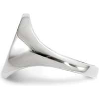 14K White Gold Signet Ring with Brushed Satin Finish - 8.0x11.5mm by 0