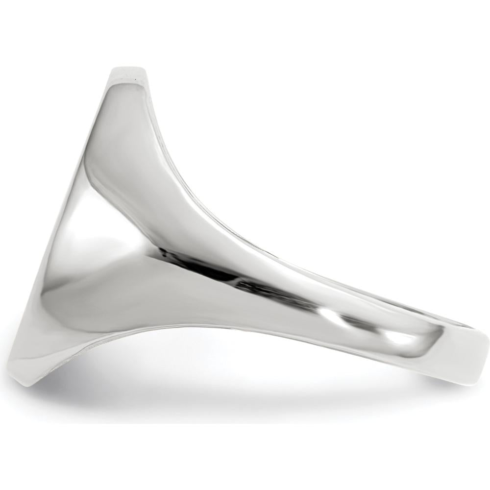 14K White Gold Signet Ring with Brushed Satin Finish - 8.0x11.5mm by 0