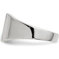 14K White Gold Signet Ring with Polished and Brushed Finish - 8.5x9.5mm Top Size by 0