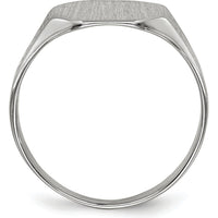 14K White Gold Signet Ring with Polished & Brushed Finish - 9x10.5mm Top Size by 0
