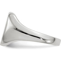 14K White Gold Signet Ring with Satin and Polished Finish - 10.5x11.0mm Top Size by 0