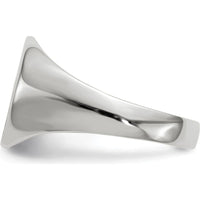 14K White Gold Signet Ring with Satin and Polished Finish - Engravable 10.5x10.5mm Top by 0