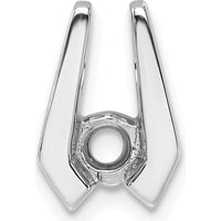 14K White Gold Slide Mounting for 4.5mm Stone with Reversible Omega and Rhodium Plating - Fits 2mm Regular and 3mm Fancy Omega by Oro Pregiato