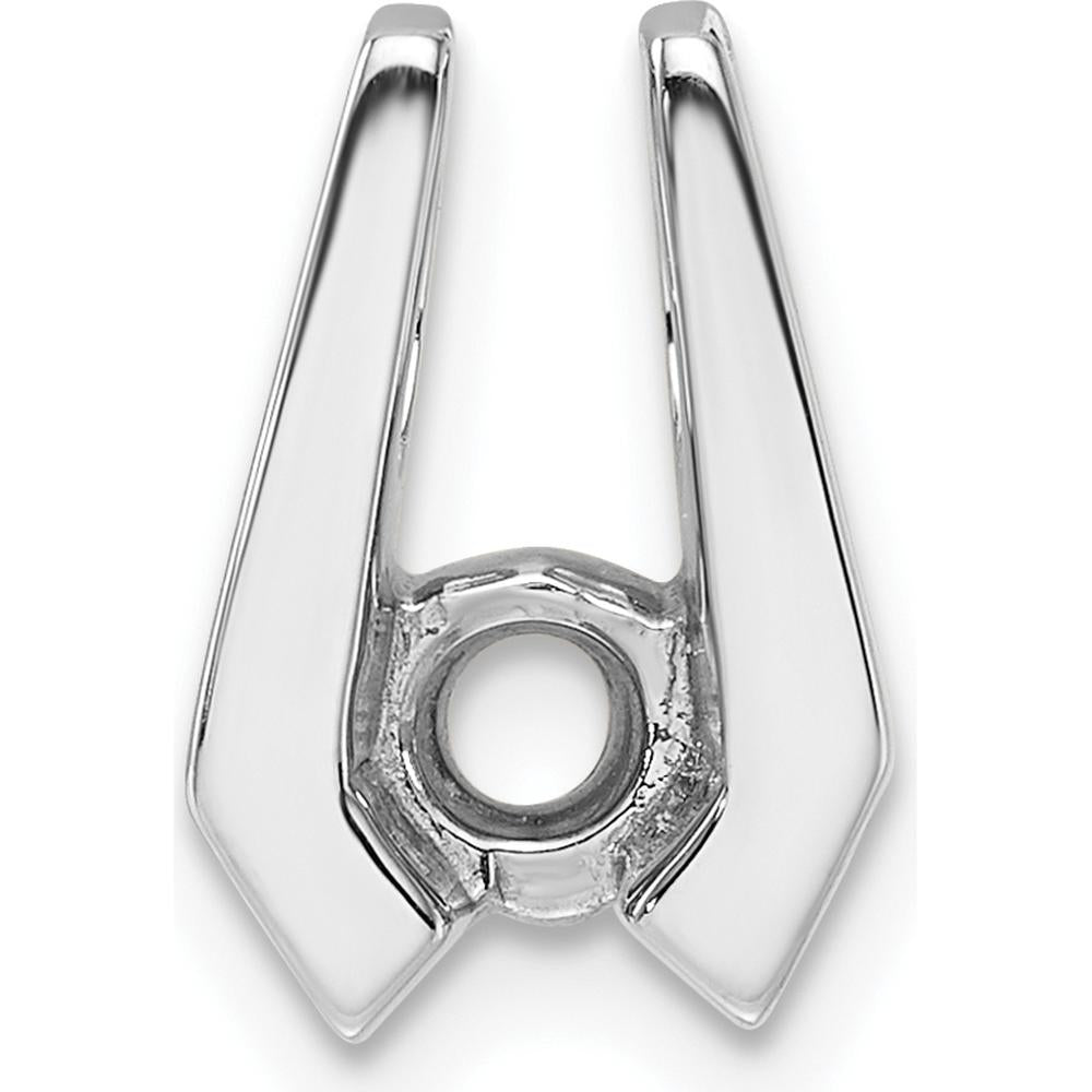 14K White Gold Slide Mounting for 4.5mm Stone with Reversible Omega and Rhodium Plating - Fits 2mm Regular and 3mm Fancy Omega by Oro Pregiato