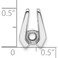 14K White Gold Slide Mounting for 4.5mm Stone with Reversible Omega and Rhodium Plating - Fits 2mm Regular and 3mm Fancy Omega by Oro Pregiato