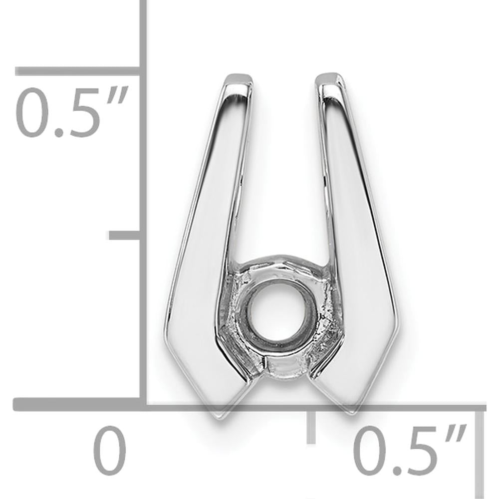 14K White Gold Slide Mounting for 4.5mm Stone with Reversible Omega and Rhodium Plating - Fits 2mm Regular and 3mm Fancy Omega by Oro Pregiato