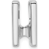 14K White Gold Slide Mounting for 4mm Stone - Polished Finish with Rhodium Plating by Oro Pregiato