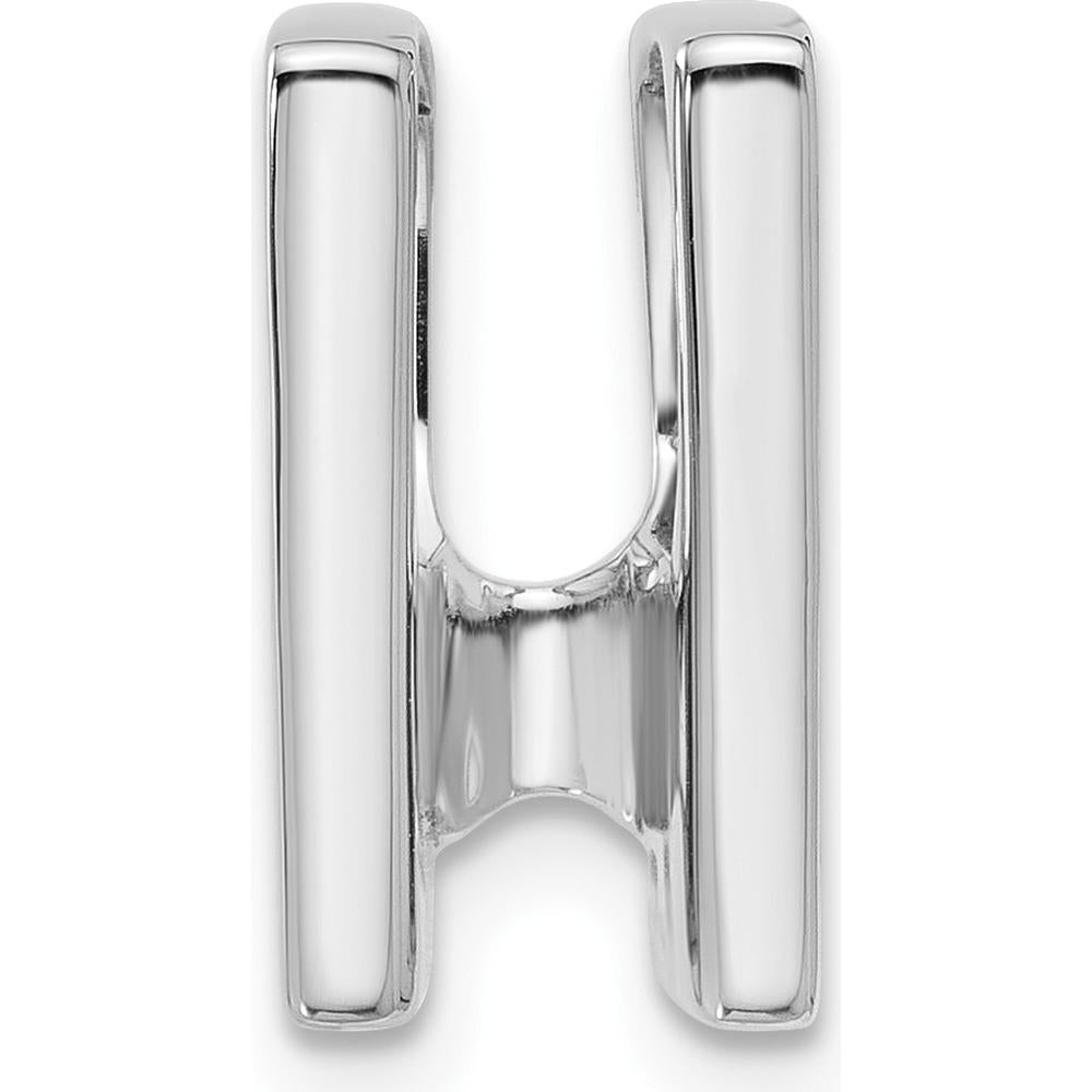 14K White Gold Slide Mounting for 4mm Stone - Polished Finish with Rhodium Plating by Oro Pregiato