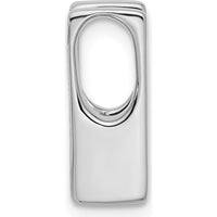14K White Gold Slide Mounting for 4mm Stone - Polished Finish with Rhodium Plating by Oro Pregiato
