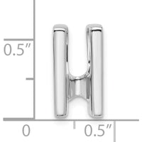 14K White Gold Slide Mounting for 4mm Stone - Polished Finish with Rhodium Plating by Oro Pregiato