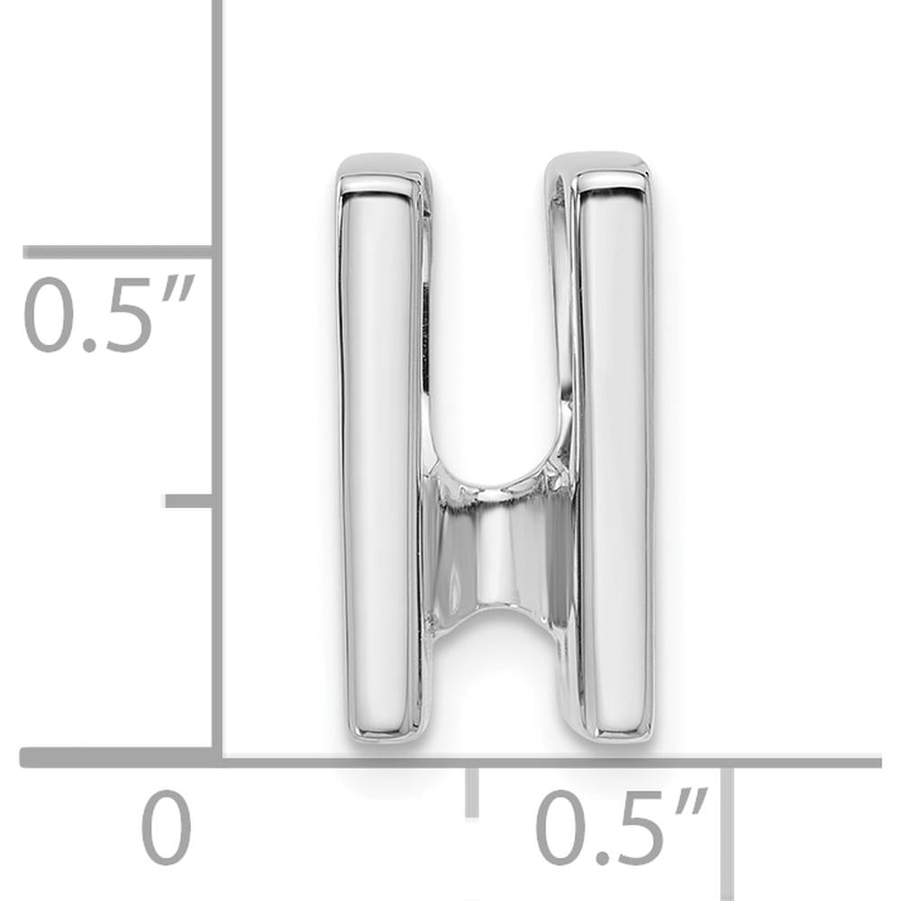 14K White Gold Slide Mounting for 4mm Stone - Polished Finish with Rhodium Plating by Oro Pregiato