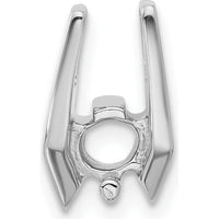 14K White Gold Slide Mounting for 5.25mm Stone with Omega Chain Fit by Oro Pregiato