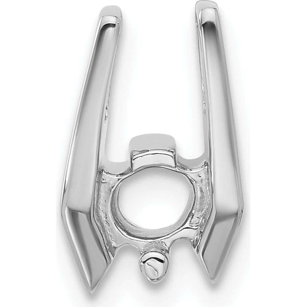 14K White Gold Slide Mounting for 5.25mm Stone with Omega Chain Fit by Oro Pregiato