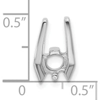 14K White Gold Slide Mounting for 5.25mm Stone with Omega Chain Fit by Oro Pregiato