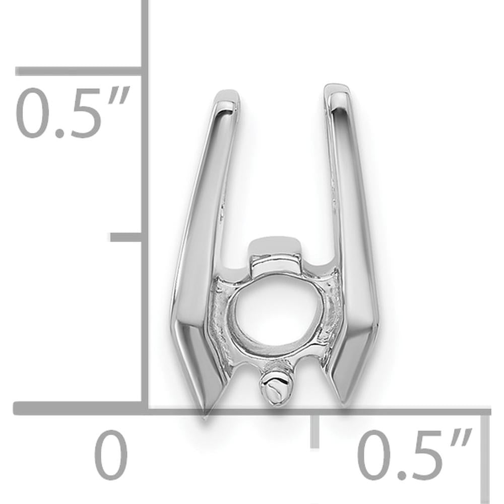 14K White Gold Slide Mounting for 5.25mm Stone with Omega Chain Fit by Oro Pregiato