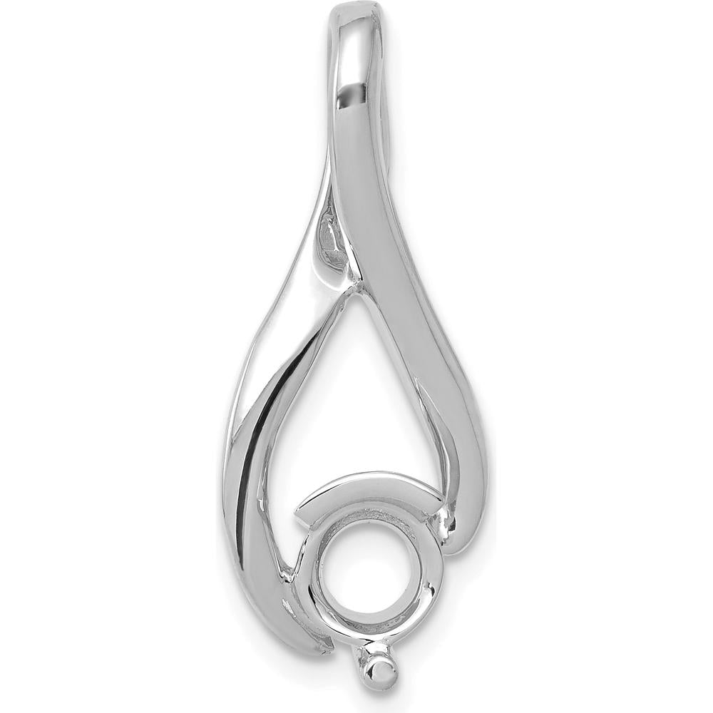 14K White Gold Slide Mounting for 5.8mm Round Stone with Omega Compatibility by Oro Pregiato