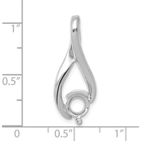 14K White Gold Slide Mounting for 5.8mm Round Stone with Omega Compatibility by Oro Pregiato