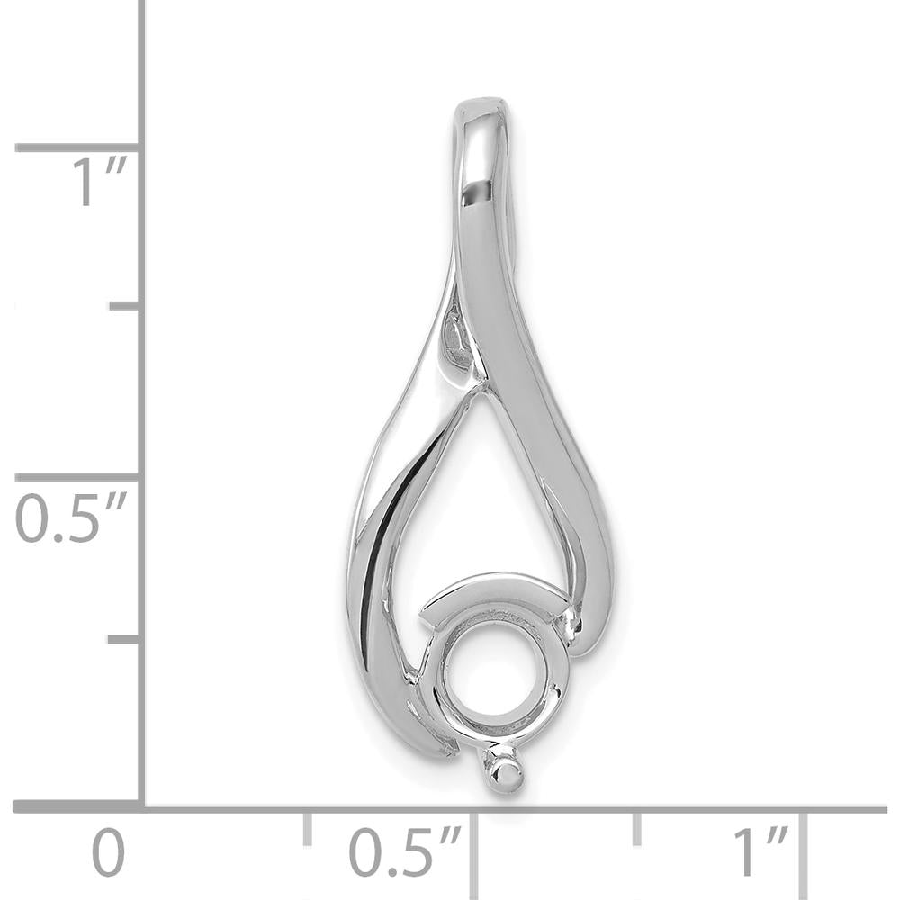 14K White Gold Slide Mounting for 5.8mm Round Stone with Omega Compatibility by Oro Pregiato