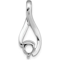 14K White Gold Slide Mounting for 5.8mm Round Stone with Omega Compatibility by Oro Pregiato