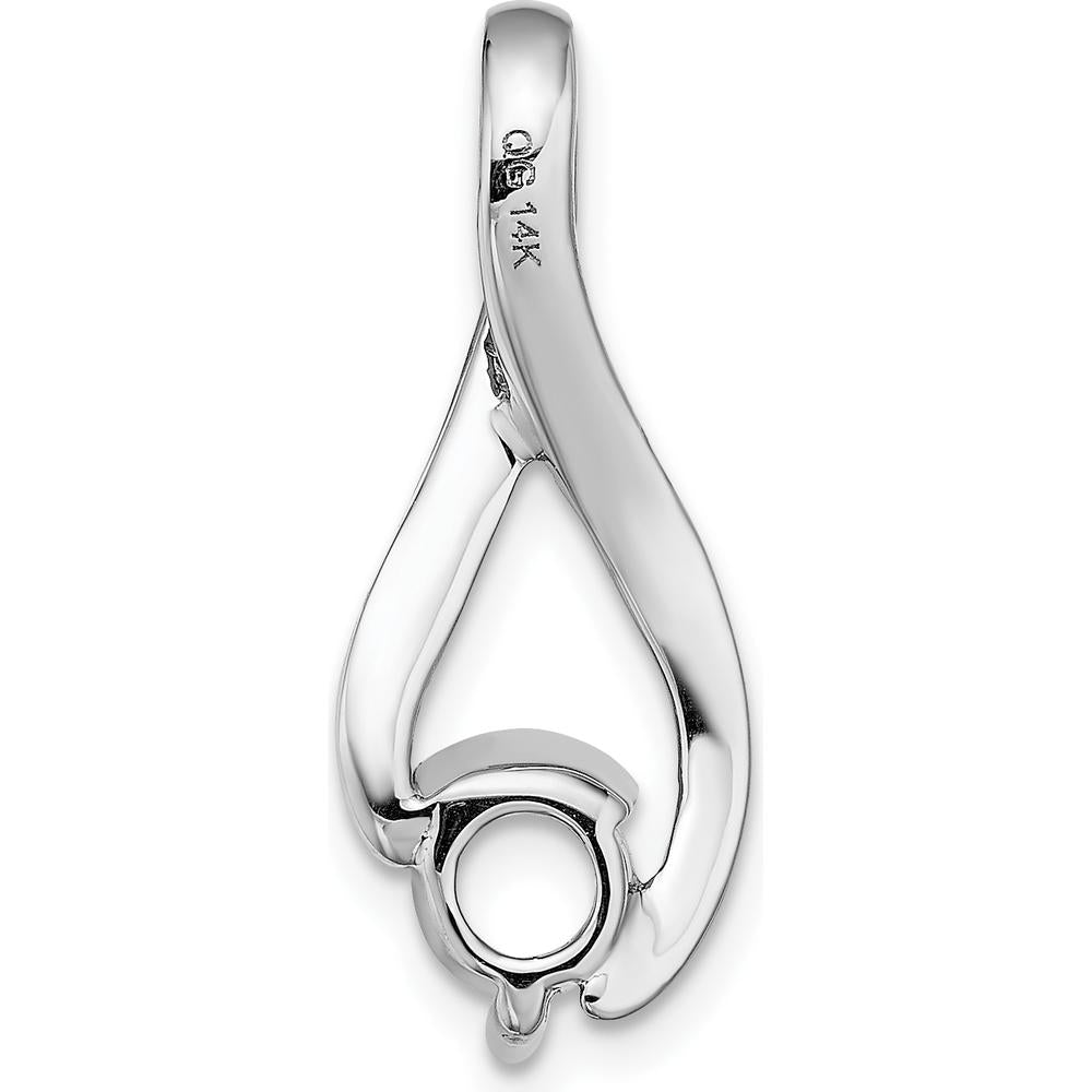 14K White Gold Slide Mounting for 5.8mm Round Stone with Omega Compatibility by Oro Pregiato