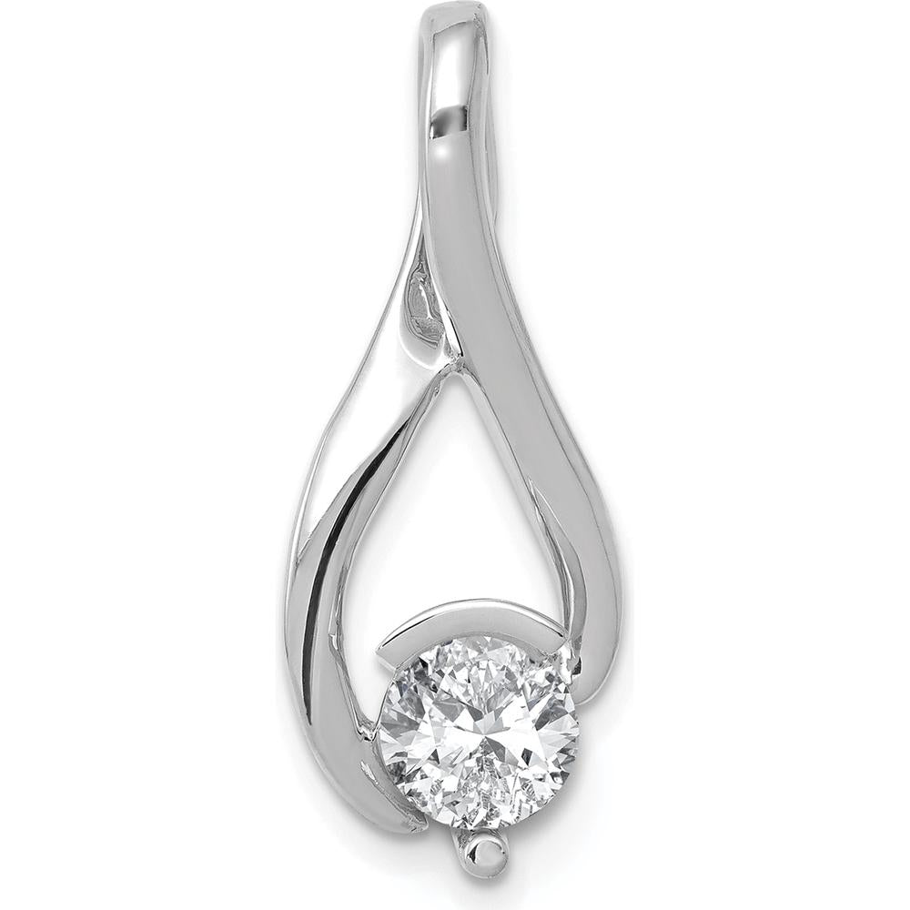 14K White Gold Slide Mounting for 5.8mm Round Stone with Omega Compatibility by Oro Pregiato