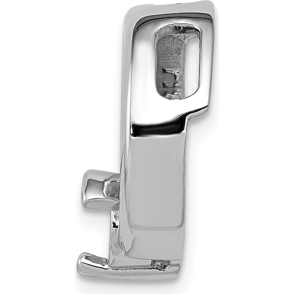 14K White Gold Slide Mounting for 5mm Round Stone with Polished Finish and Rhodium Plating by Oro Pregiato