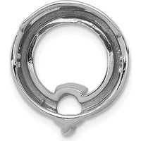 14K White Gold Slide Mounting for 5mm Round Stone with Polished Finish and Rhodium Plating by Oro Pregiato