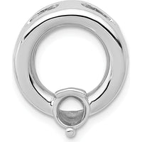 14K White Gold Slide Mounting for 5mm Round Stone with Polished Finish and Rhodium Plating by Oro Pregiato