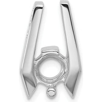 14K White Gold Slide Mounting for 6.5mm Stone - Fits 2mm Regular or 5mm Fancy Omega Chains by Oro Pregiato